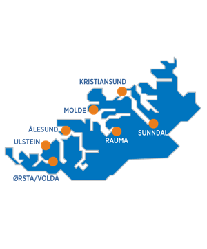 Kart over Møre og Romsdal