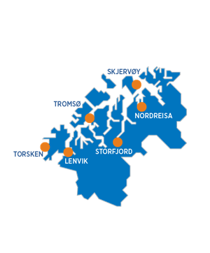 Kart over Troms